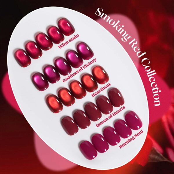 71wW4avX4SL.jpg ADHERE 12ml x5 Gel Polish Kit with Magnetic Stick, 3x Cat Eye + 2x Color Gel Cat Eye Gel Polish Holographic Glitter UV LED Nail Varnish for Nail Salon DIY Design