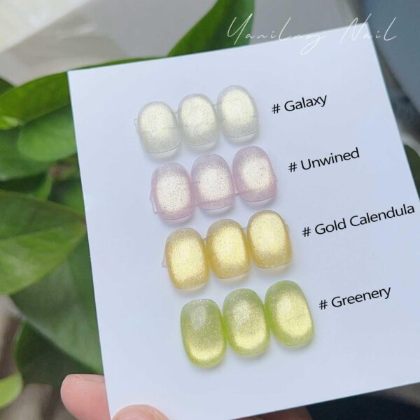 Version 1.0.0 ADHERE 12ml 4pcs Translucent Cat Eye Gel Set with Magnetic Stick, Cat Eye Gel Polish Holographic Glitter UV LED Nail Varnish for Nail Salon DIY Design