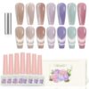 Version 1.0.0 Adhere 7pcs 12ml Cat Eye Nail Polish Gel Kit with Magnetic Stick, Beige Nude Purple Blue Rose Magnetic Cat Eye Gel Nail Polish para uñas Varnish for Manicure