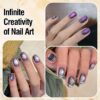 Version 1.0.0 ADHERE 12ml 7pcs Cat Eye Gel Kit with Magnetic Stick, Blue Purple Green Cat Eye Gel Polish Holographic Glitter UV LED Nail Varnish for Nail Salon DIY Design