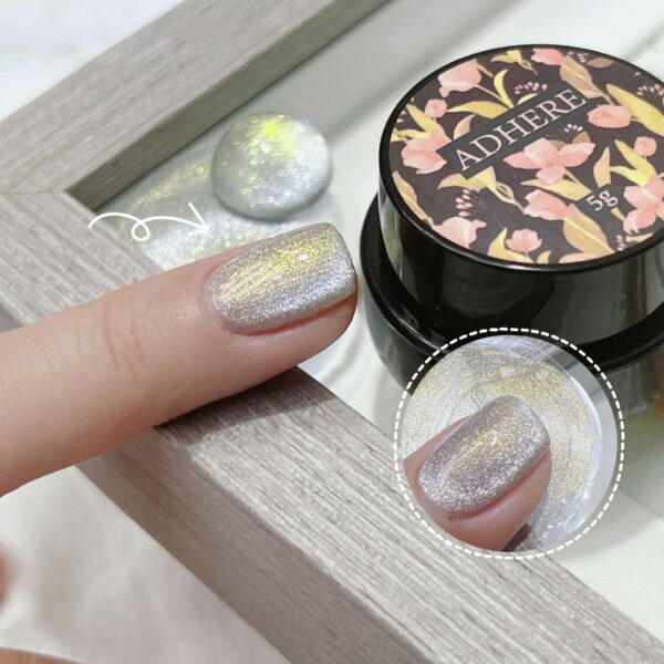 Version 1.0.0 ADHERE 5pcs Cat Eye Gel Kit with Brush + Magnetic Stick, Cat Eye Gel Polish Holographic Glitter UV LED Nail Varnish for Nail Salon DIY Design