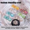 Version 1.0.0 ADHERE 7pcs Glitter Gel Kit with Brush, Sparkle Sequins Shimmery Gel Nail Polish for Nail Art Manicure Salon DIY at Home