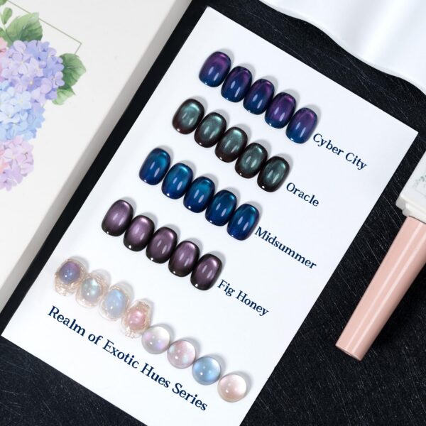 Version 1.0.0 ADHERE 12ml 5pcs Universal Magnetic Gel Set with Magnetic Stick, 1 x Black + 4 x Cat Eye Gel Polish Holographic Glitter UV LED Nail Varnish for Nail Salon DIY Design