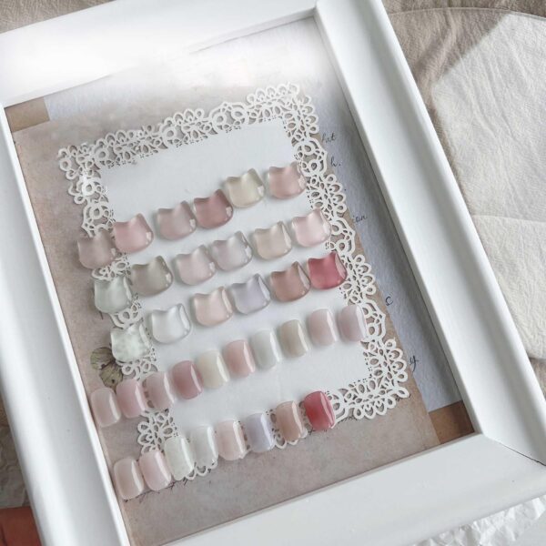 Version 1.0.0 ADHERE 12ml 18pcs Translucent Nude Pink Gel Kit, UV LED Gel Nail Polish, Soak Off Nail Varnish Gel Polish for Manicure Salon DIY Design at Home