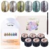 Version 1.0.0 ADHERE 6pcs Platinum Glitter Gel Kit with Brush, Sparkle Sequins Shimmery Gel Nail Polish for Nail Art Manicure Salon DIY at Home