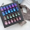 Version 1.0.0 ADHERE 12ml 5pcs Universal Magnetic Gel Set with Magnetic Stick, 1 x Black + 4 x Cat Eye Gel Polish Holographic Glitter UV LED Nail Varnish for Nail Salon DIY Design
