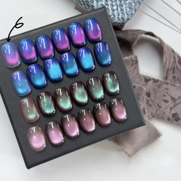 Version 1.0.0 ADHERE 12ml 5pcs Universal Magnetic Gel Set with Magnetic Stick, 1 x Black + 4 x Cat Eye Gel Polish Holographic Glitter UV LED Nail Varnish for Nail Salon DIY Design