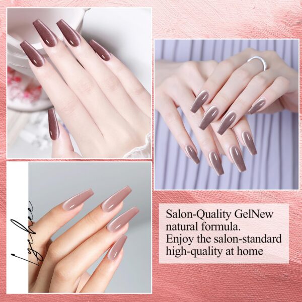 Version 1.0.0 Adhere 12ml 7pcs Cat Eye Nail Polish Gel Kit with Magnetic Stick - Pink Rose Beige Gel Nail Polish Varnish Magnetic Gel Polish Soak Off Nude Manicure Nail Salon