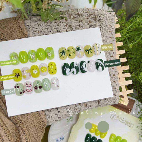 Version 1.0.0 ADHERE 12ml x 5pcs Green Gel Polish Kit, UV LED Gel Nail Polish, Soak Off Nail Varnish Gel Polish for Manicure Salon DIY Design at Home