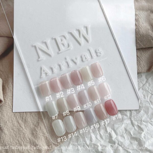 Version 1.0.0 ADHERE 12ml 18pcs Translucent Nude Pink Gel Kit, UV LED Gel Nail Polish, Soak Off Nail Varnish Gel Polish for Manicure Salon DIY Design at Home
