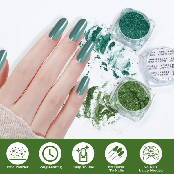Version 1.0.0 ADHERE 6pcs Chrome Powder Set - Magic Metallic Mirror Finish & Mirror-Like Effect | Non-Toxic, Salon-Quality, DIY Gel Nail Supplies