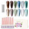 Version 1.0.0 Adhere 12ml 6pcs Magnetic Cat Eye Nail Gel Polish Kit - Brown Green Blue White Gel Nail Varnish para uñas Glitter Shining, UV/LED Needed