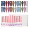 Version 1.0.0 ADHERE 12ml x 12pcs Diamond Glitter Gel Kit, Crushed Diamond Dazzling Nail Varnish, Sparkly Shiny Reflective Sequins Gel Polish, for DIY Nail Art Salon