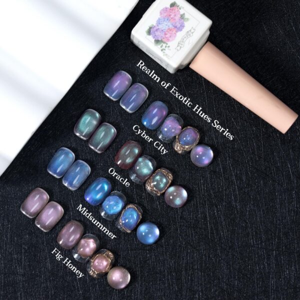 Version 1.0.0 ADHERE 12ml 5pcs Universal Magnetic Gel Set with Magnetic Stick, 1 x Black + 4 x Cat Eye Gel Polish Holographic Glitter UV LED Nail Varnish for Nail Salon DIY Design