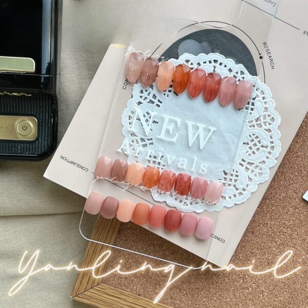 Version 1.0.0 ADHERE 12ml 9pcs Nude Brown Translucent Nail Gel Kit, UV LED Gel Nail Polish, Soak Off Nail Varnish Gel Polish for Manicure Salon DIY Design at Home